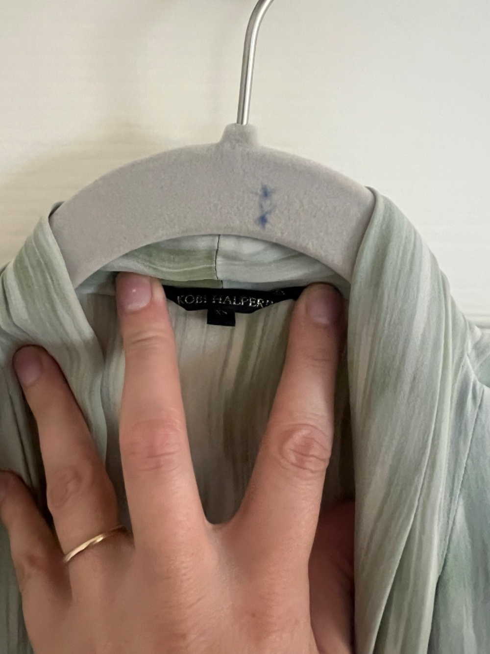 Kobi Halperin 100% Silk Sage Watercolor Sleeveless Blouse XS - Picture 3 of 6